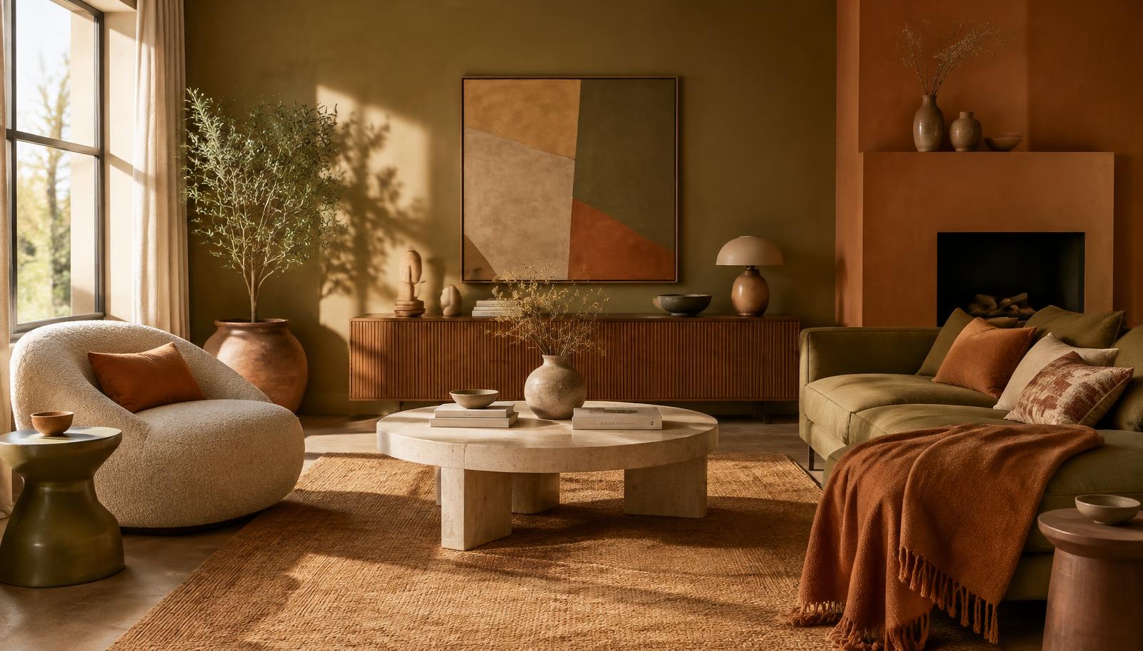 Trending Living Room Colour Combinations: Earthy Tones Taking Over 2026