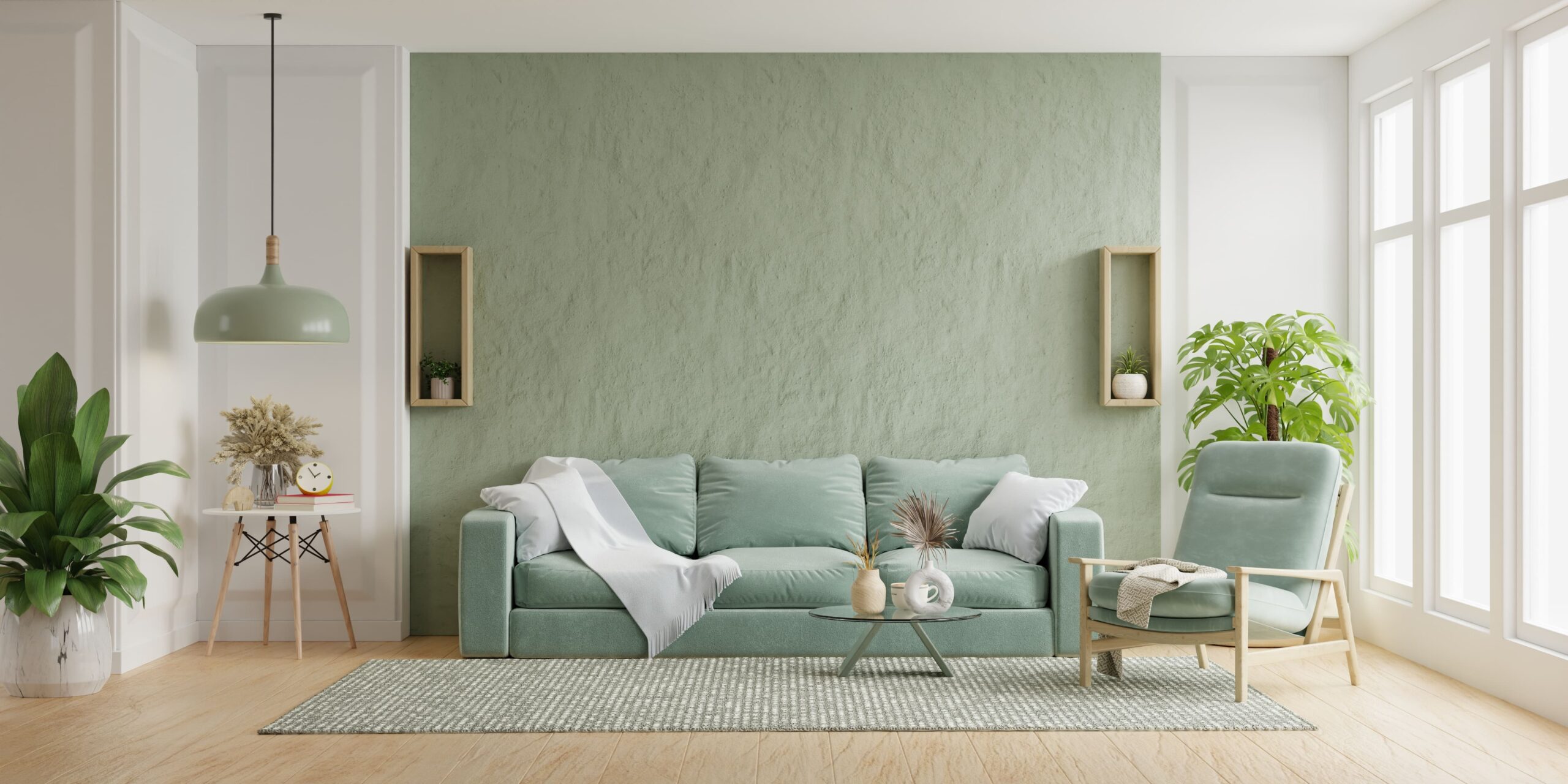 sage green living room 